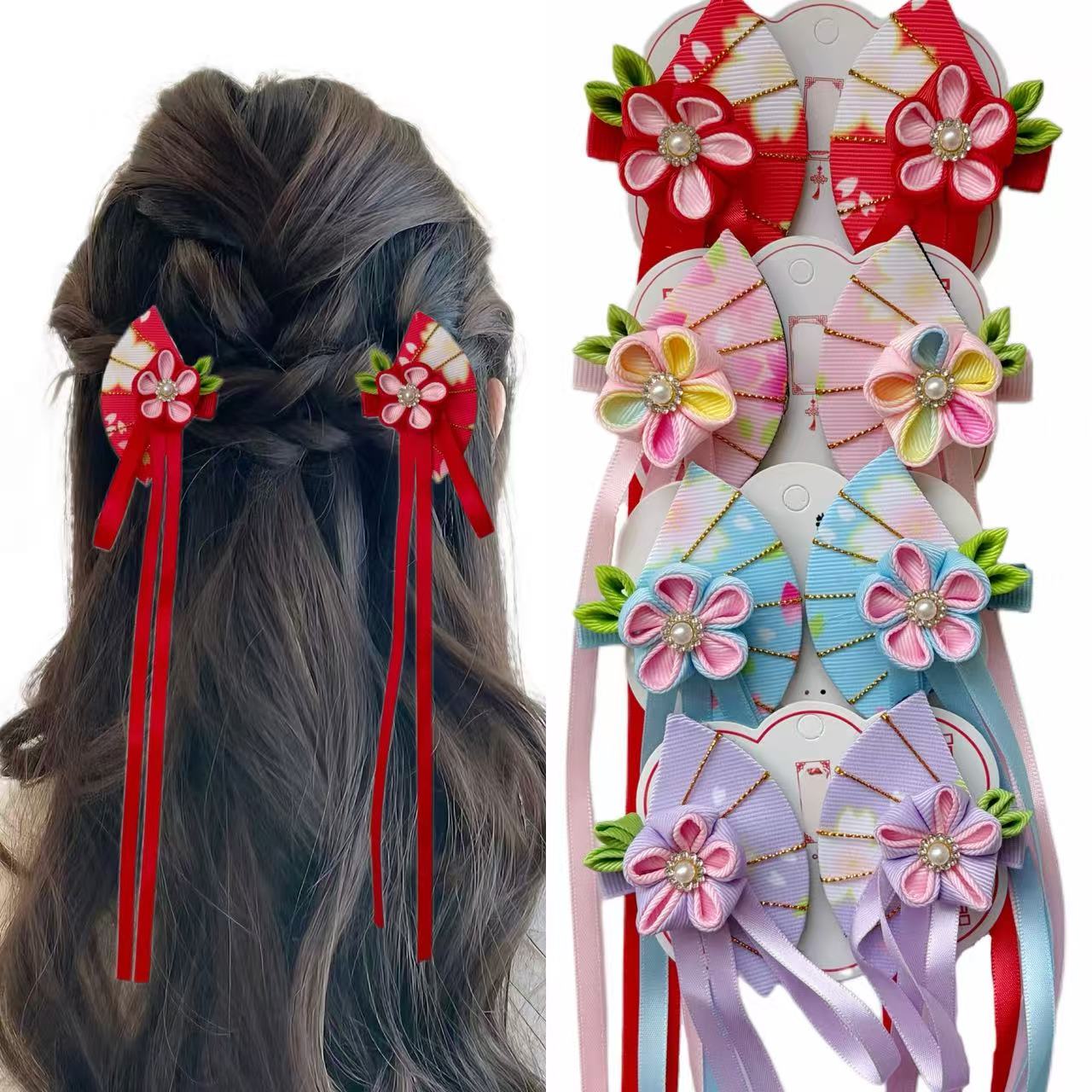 Japanese Fan - Fermagli per capelli Hanfu fatti a